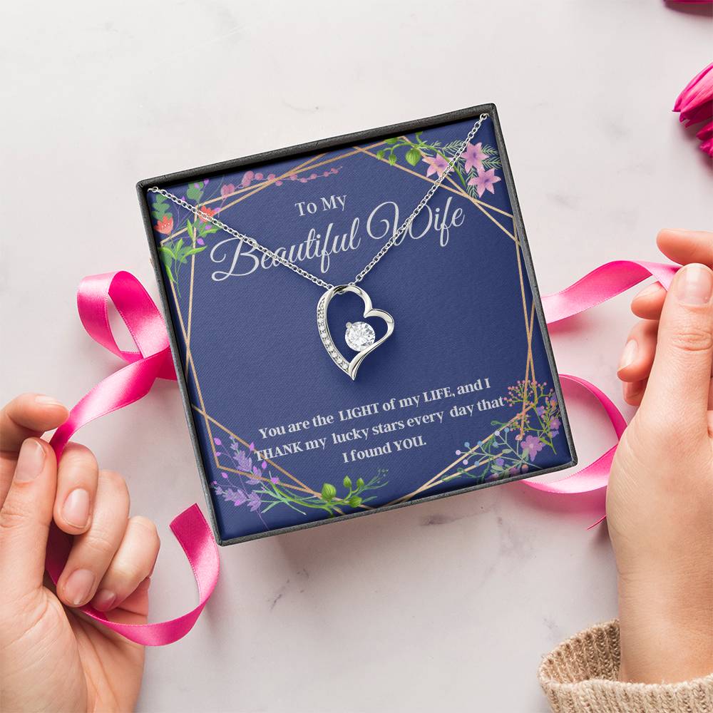 My Beautiful Wife Forever Love Heart Necklace Gift Forever Love Necklace