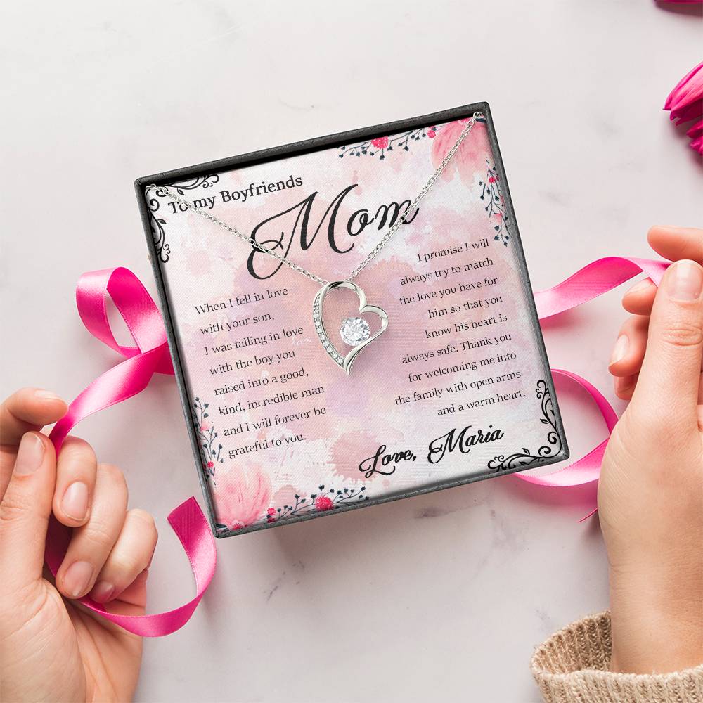 To My Boyfriends Mom Bf Mom Necklace Boyfriends Mom Necklace Personalization Boyfriends Mom Necklace Boyfriends Mom Gift Birthday Gift Forever Love Necklace