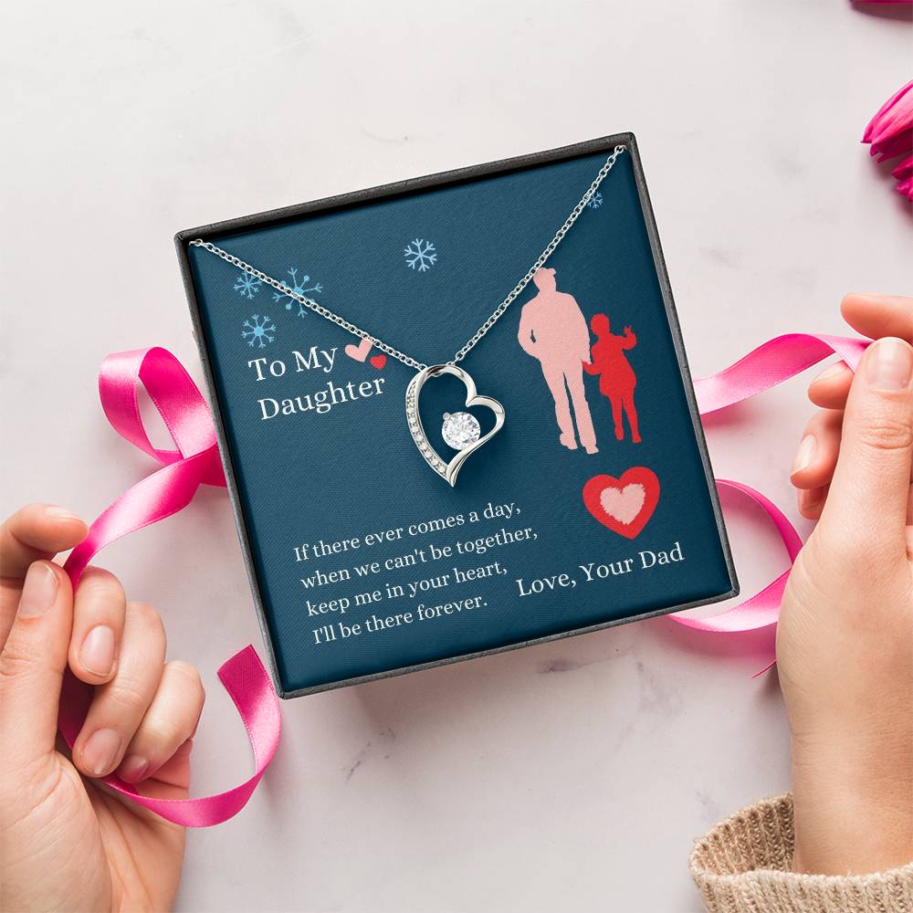 To My Daughter In Your Heart Forever Necklace Forever Love Necklace