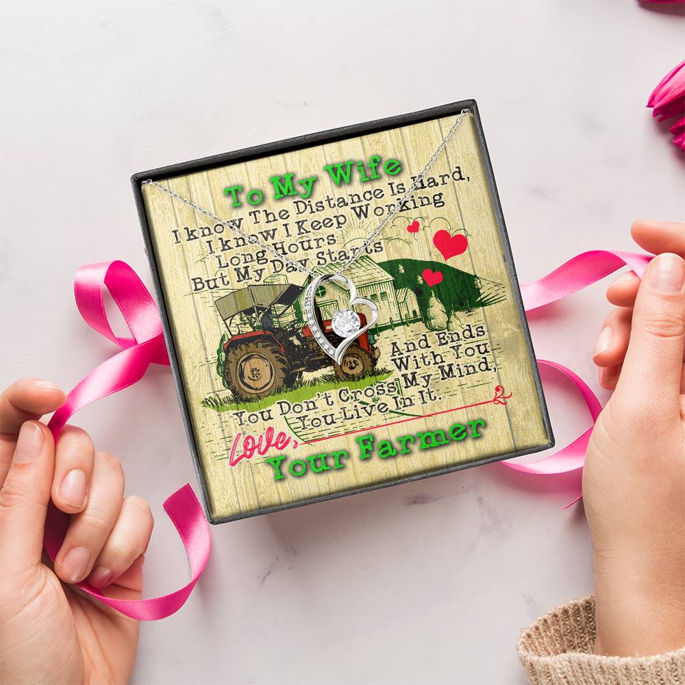I Love My Farmer Farmer's Daughter Farmer's Wife Farmer's Wife Beauty Necklace Sweetest Hearts 1 Forever Love Necklace