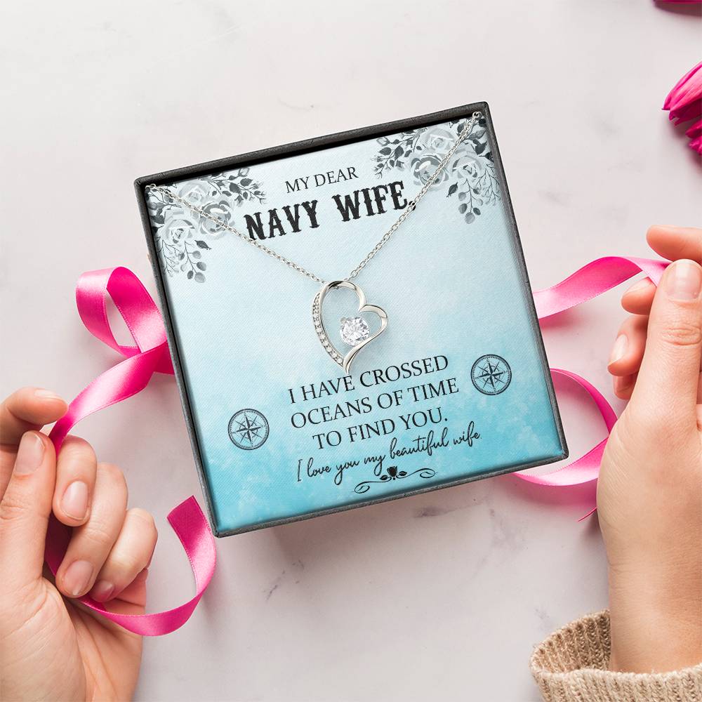Proud Navy Wife Forever Love Necklace