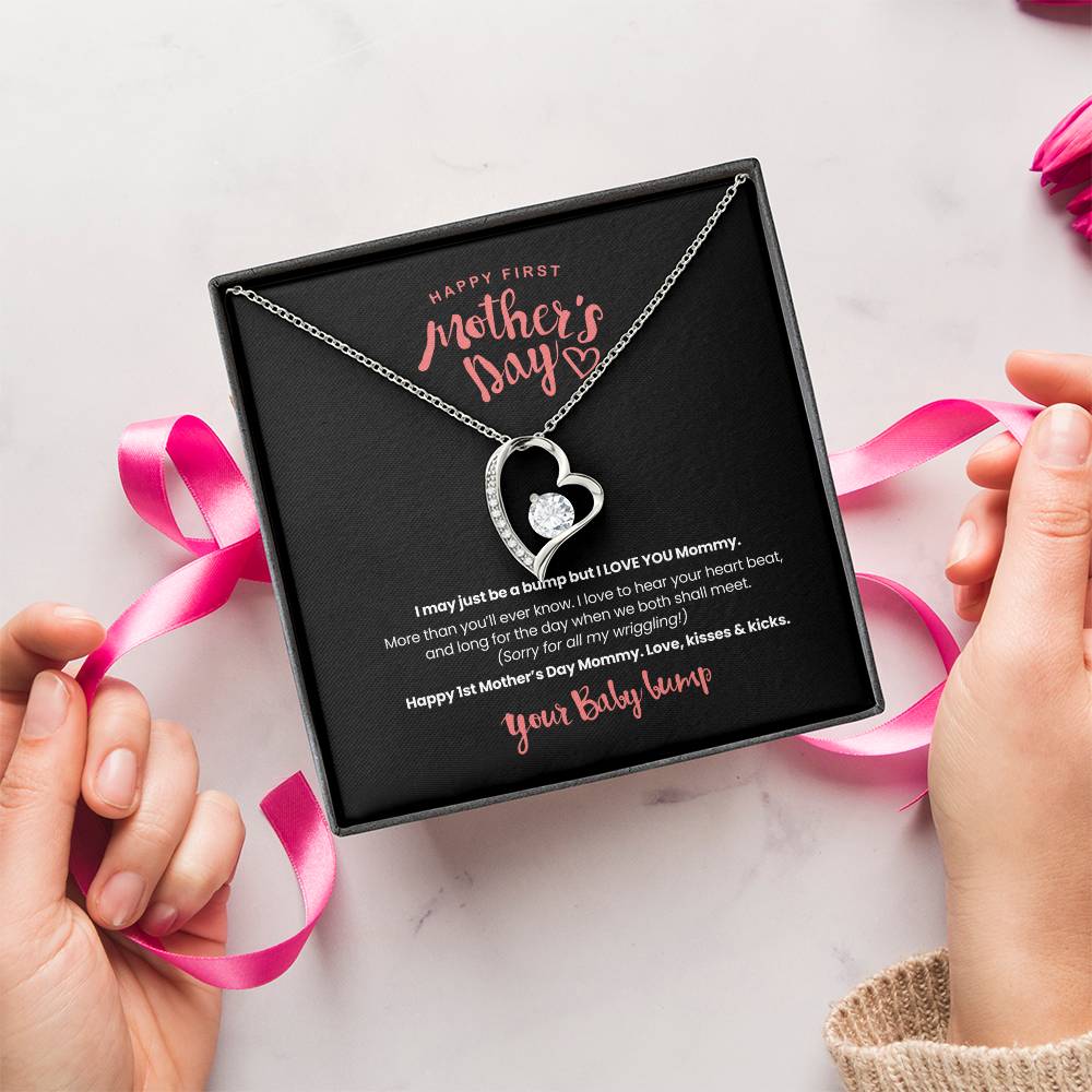 Happy First Mother's Day – Love Your Baby Bump! Forever Love Necklace