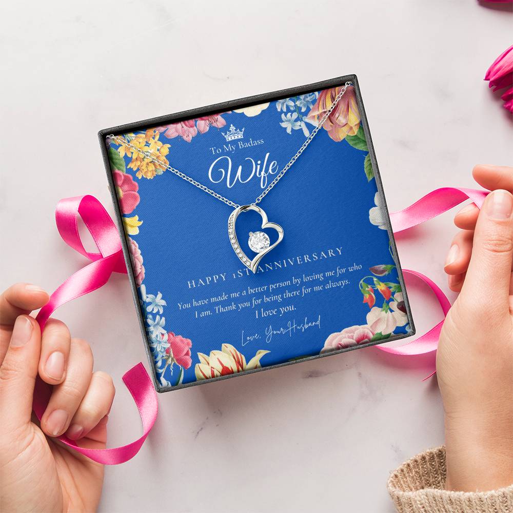 1 Year Anniversary Gift For Wife  1 Year Anniversary Gifts  1 Year Wedding Anniversary Gift Ideas  1St Wedding Anniversary Gift For Her Forever Love Necklace