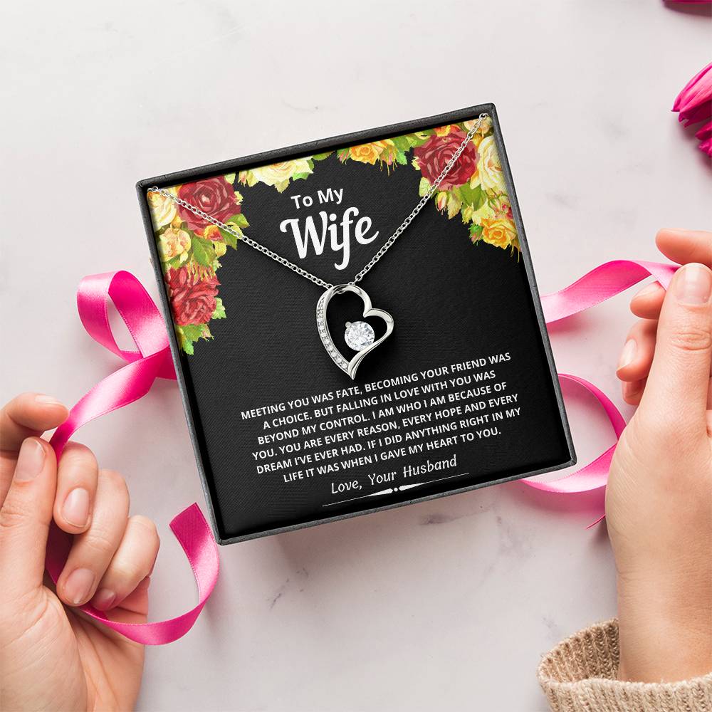 To My Wife Gave My Heart Necklace 1 Forever Love Necklace