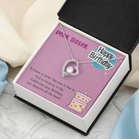 Dear Sister Happy Birthday 925 Sterling Silver Pendant 1 Forever Love Necklace
