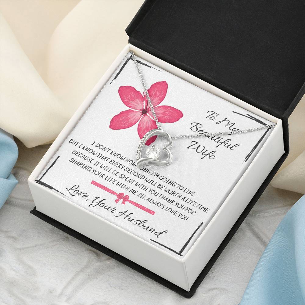 To My Beautiful Wife Future Wife Significant Other Heart Necklace Birthday Anniversary Christmas Gift Surprise From Husband Forever Love Necklace