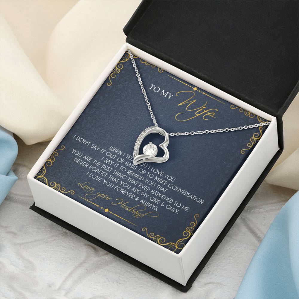 I Love You Forever &amp; Always - Great Gift For Wife Forever Love Necklace