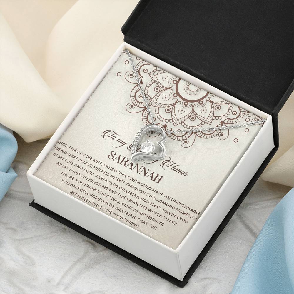 Maid Of Honor Gift Necklace Maid Of Honor Wedding Gift Customize Maid Of Honor Giftforever Love Necklace For Maid Of Honor Wedding Day Forever Love Necklace