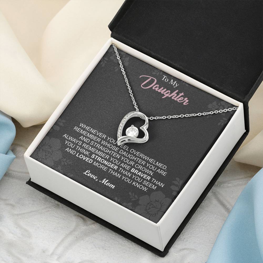 To My Daughter Necklace - Daughter Mother's Day Gift - To My Daughter Necklace From Mom Dad - Grown Up Daughter Gift From Mom Forever Love Necklace