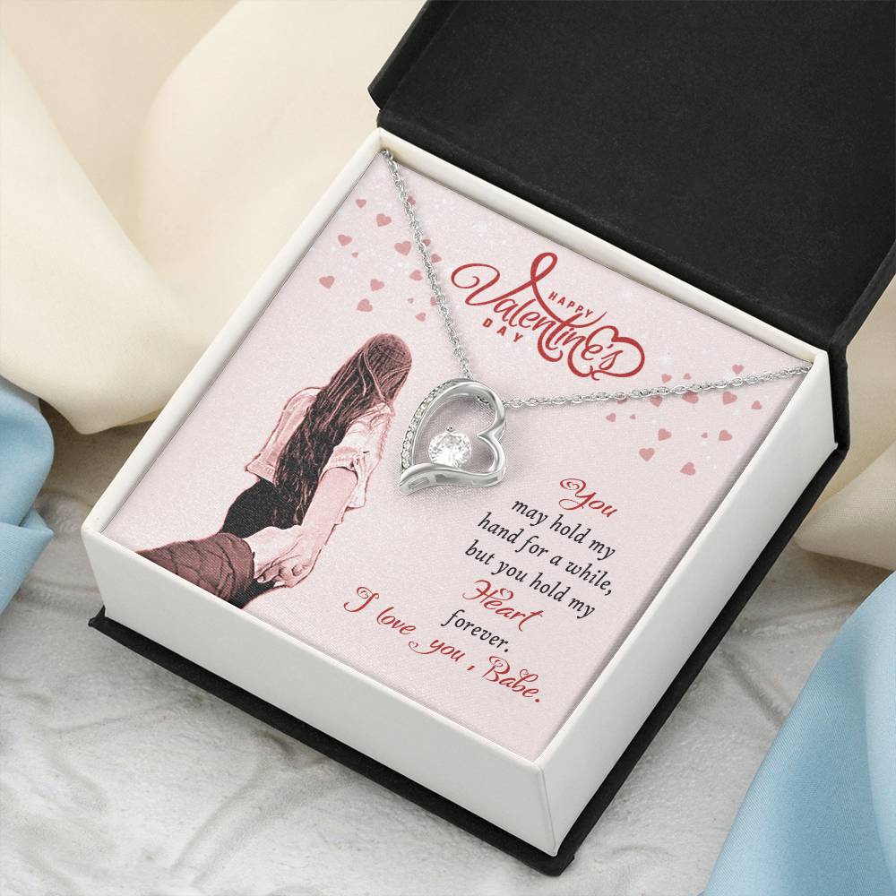 Valentine's Day Gift Necklace For Wife With Message Card I Love You Babe Gift Necklace For Her 1 Forever Love Necklace