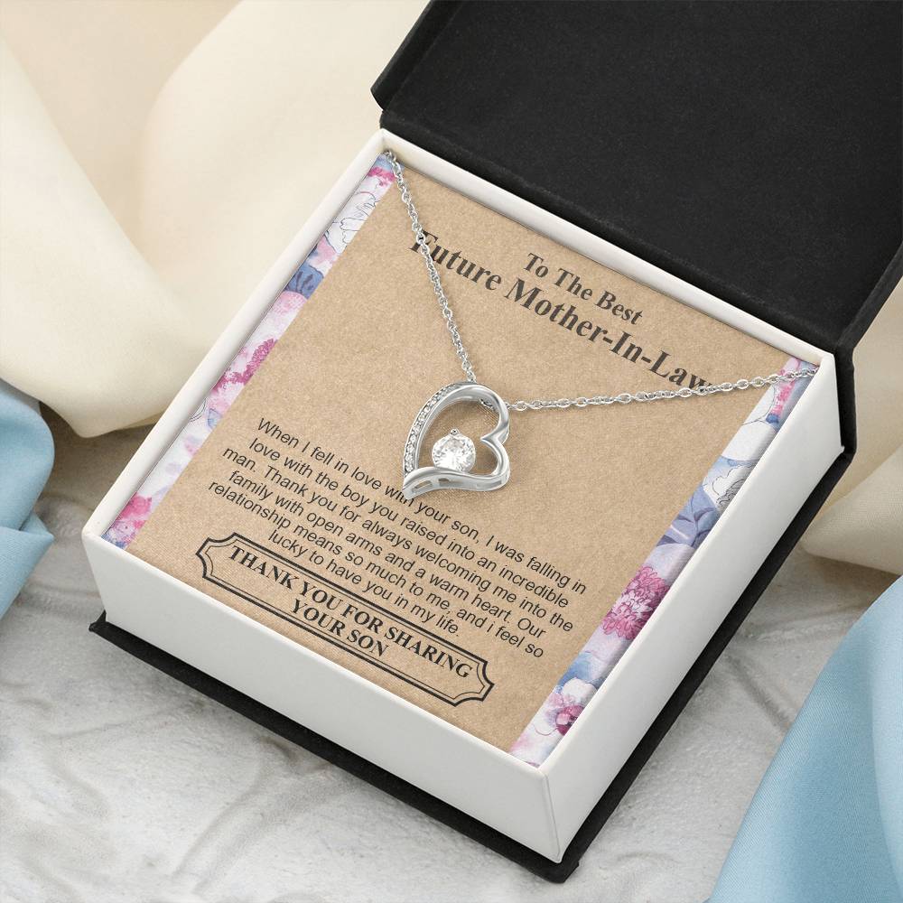 To The Best Future Motherinlaw Thank You For Always Welcoming Me Into The Family With Open Arms And A Warm Heart Wedding Necklace Mothers Day Forever Love Necklace