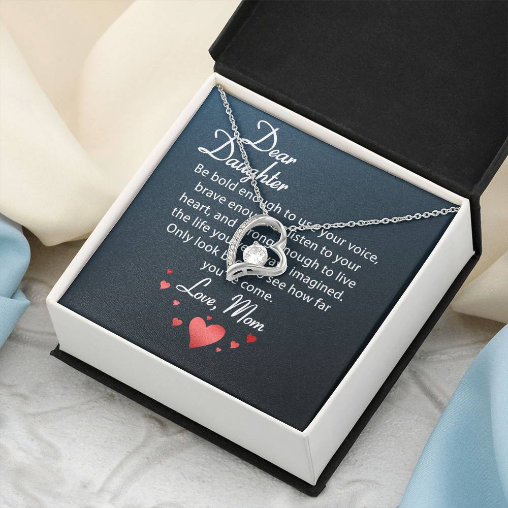Dear Daughter Necklace Love Your Mom Daughter Mother&#39;s Day Gift To My Daughter Necklace From Mom Dad Grown Up Daughter Gift From Mom Forever Love Necklace