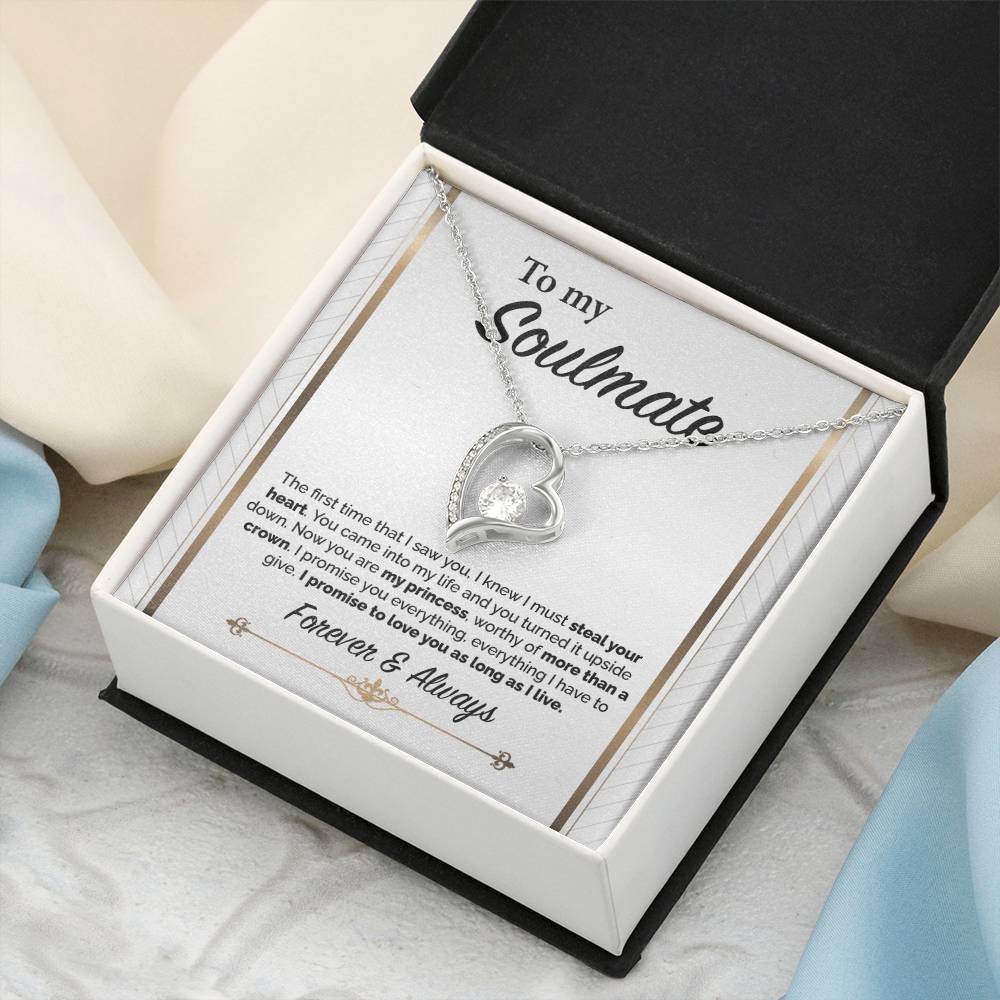 To My Soulmate I Promise To Love You As Long As I Live Forever Love Necklace