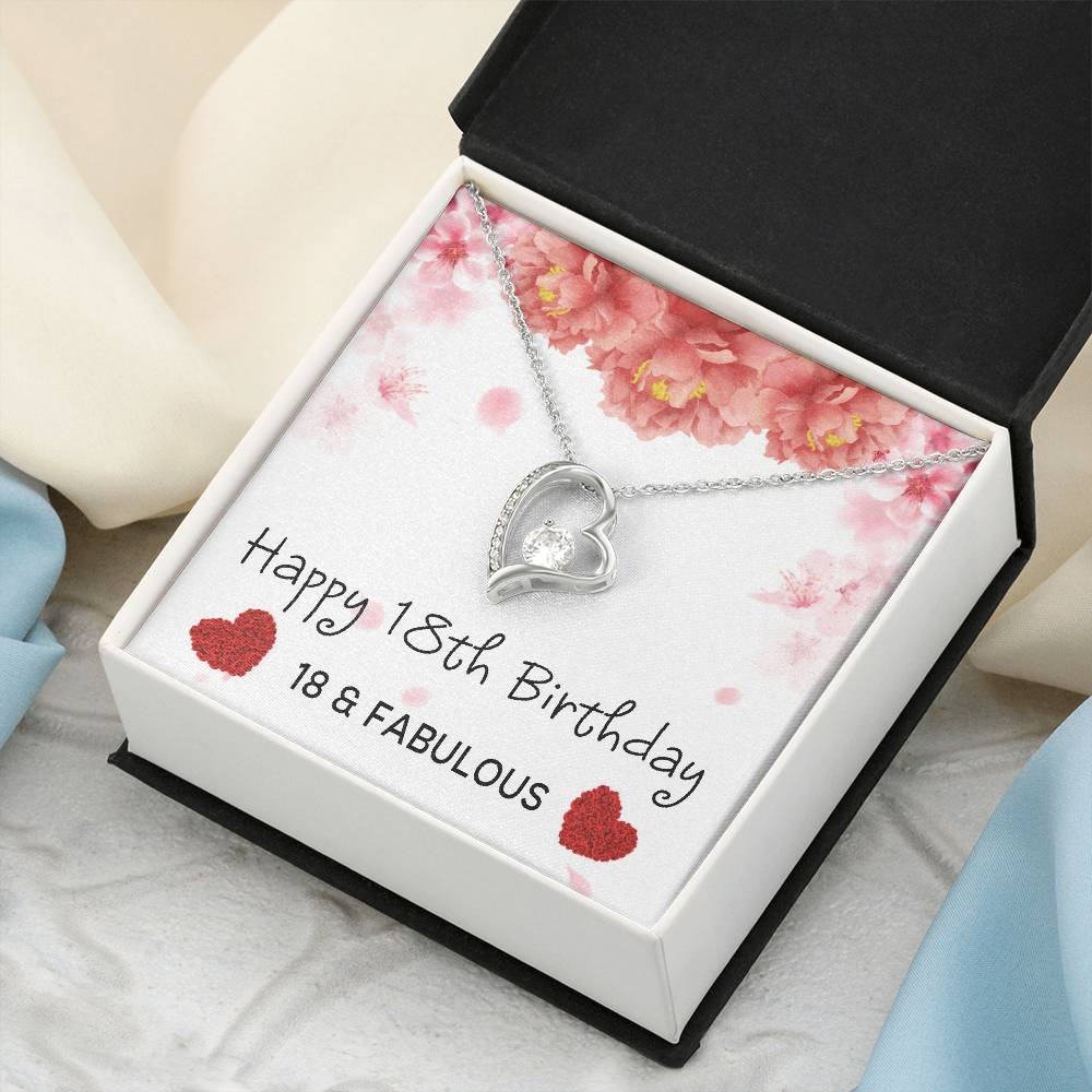 18th Birthday Gifts For Women 18 &amp; Fabulous Necklace For Her 18 Years Old Jewelry Presents Best Friends Foreve Love Necklace Xu1261fl1 Forever Love Necklace