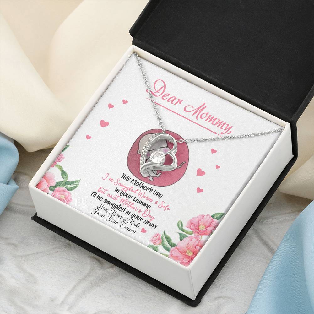 Dear Mommy From Your Tummy Mother&#39;s Day Gift Luxury Necklace Baby Bump Gift Expecting Mom Gifts To My Mommy From Tummy Forever Love Necklace