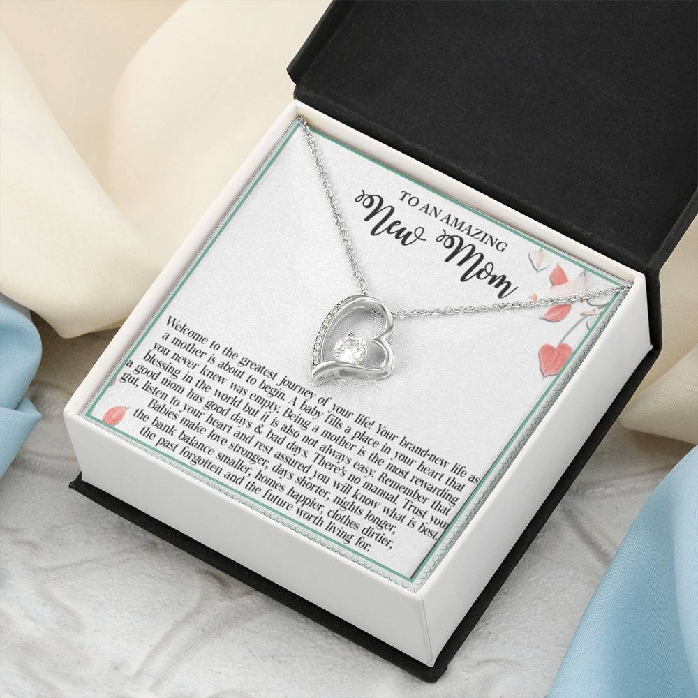 To An Amazing New Mom Welcome To The Greatest Journey Of Your Life Forever Love Necklace