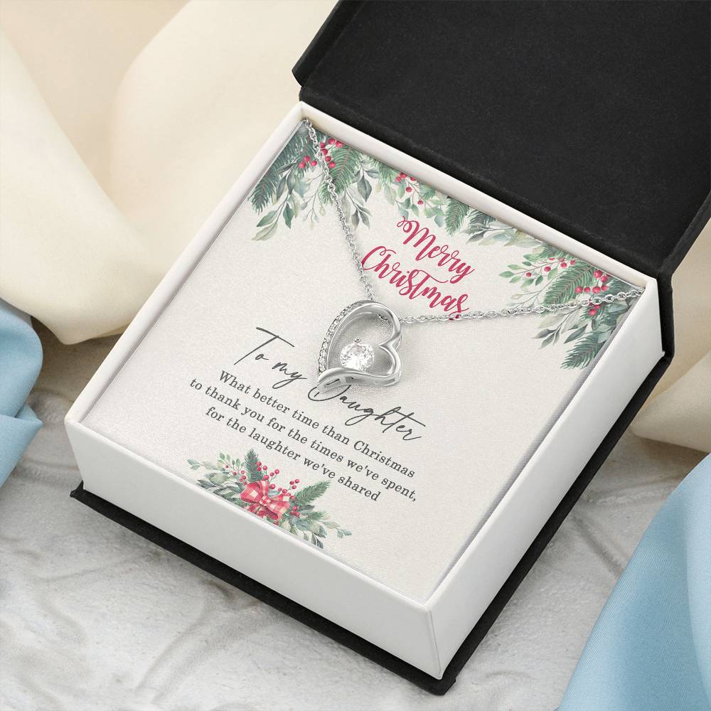 Merry Christmas To My Daughter Daughter Necklace Gift Daughter Birthday Or Christmas Gift Daughter Necklace Forever Love Necklace