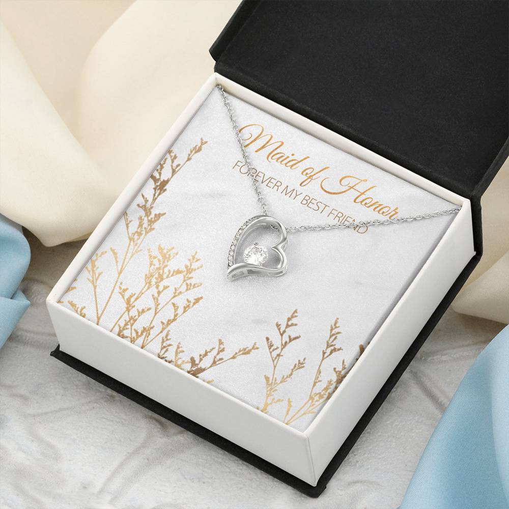 Maid Of Honor Proposal Necklace Maid Of Honor Proposal Gift Box Maid Of Honor Wedding Gift Custom For Maid Of Honor 1 Forever Love Necklace