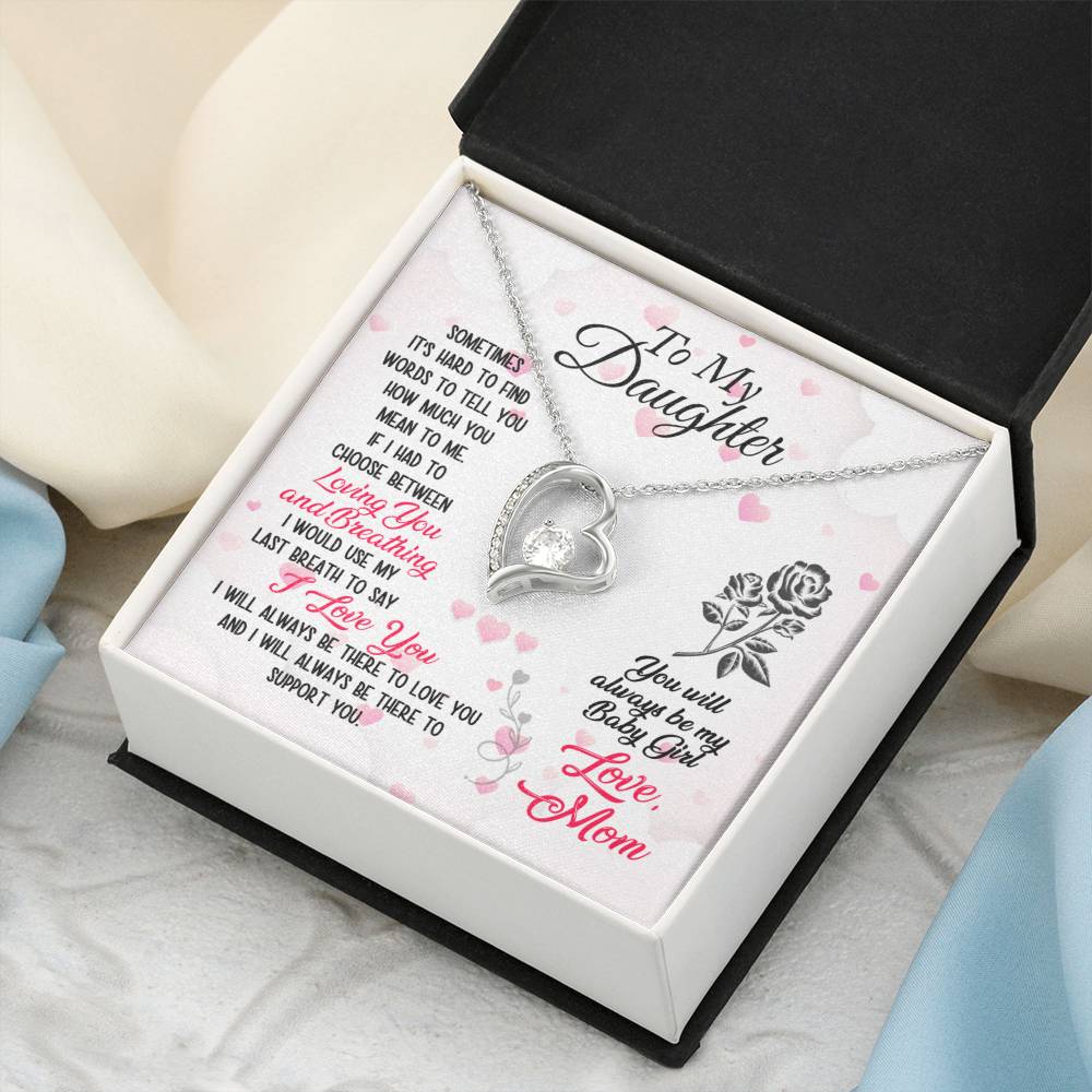 To My Daughter Forever Love Mother's Day Necklace Gift Set Daughter Gift From Mom Anniversary Lovingly Mom Birthday Gift Daughter Forever Love Necklace