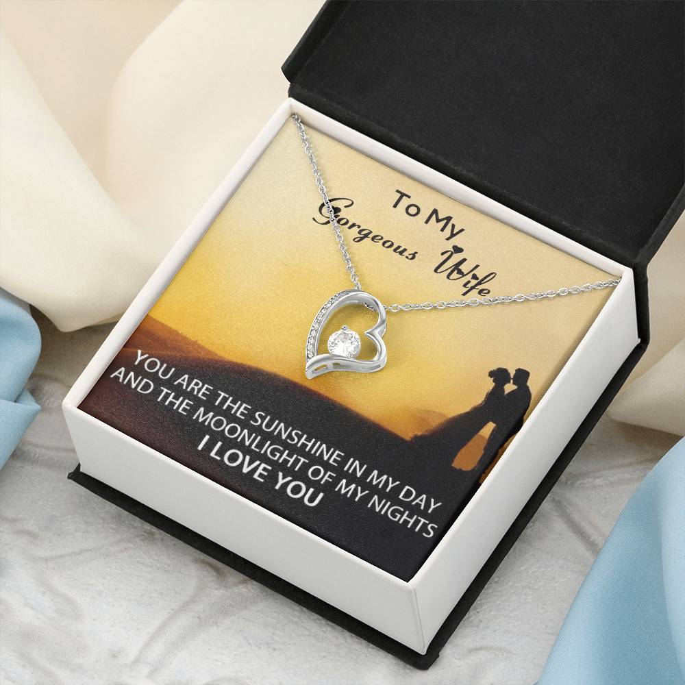 To My Gorgeous Wife - Gift From Husband - 925 Sterling Silver Pendant Forever Love Necklace