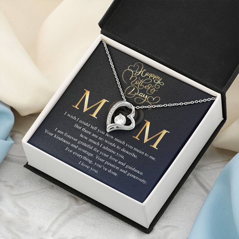 Mom I Wish I Could Tell You How Much You Mean To Me Message Card Necklace Forever Love Necklace