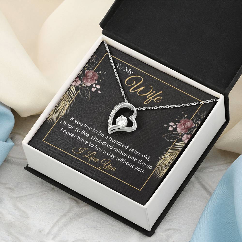 Anniversary Or Birthday Gift For Wife Heart Necklace Forever Love Necklace