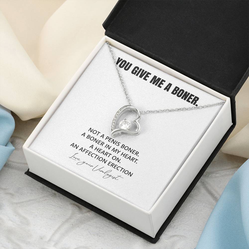 You Give Me A Heart Boner An Affection Erection Funny &amp; Sarcastic Love For Her ♥ Mature Best Funny Gag Gifts For Virologist Wife On Special Days Forever Love Necklace