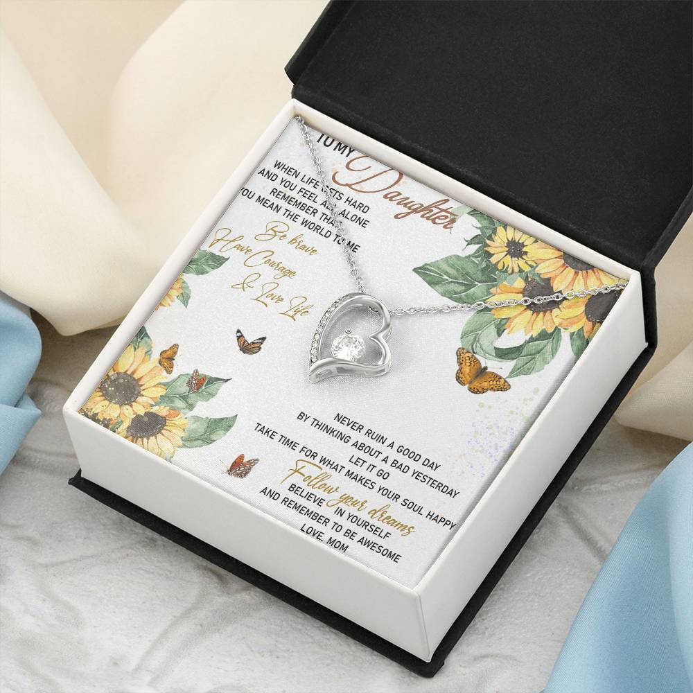 To My Daughter Believe In Yourself And Remember To Be Awesome Daughter Birthday Gift Daughter Necklace Mom To Daughter Necklace Forever Love Necklace