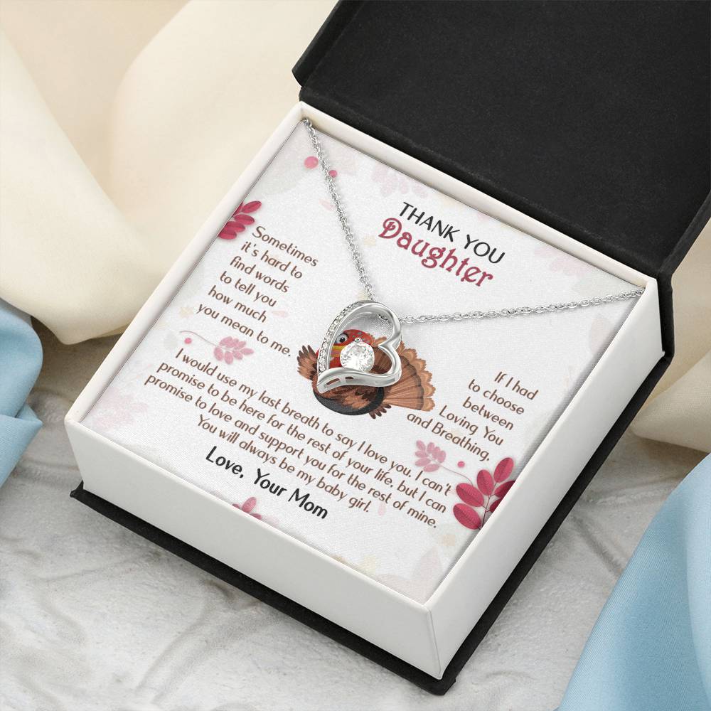 Thanksgiving To Daughter Forever Love Necklace