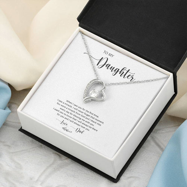 To My Daughter Who's A Miracle From God Necklace From Dad Forever Love Necklace