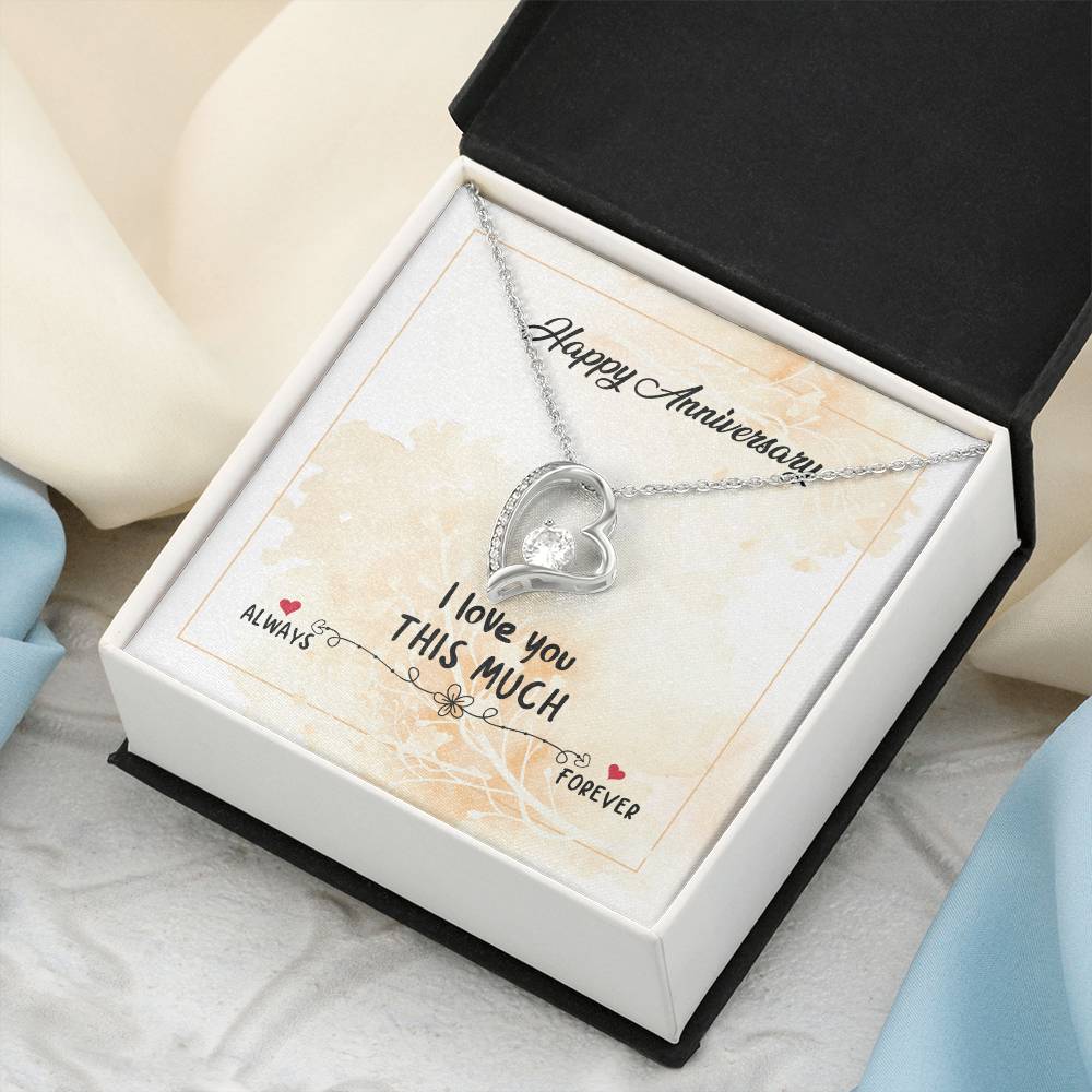 Happy Anniversary Necklace I Love You This Much Forever Love To My Wife Necklace From Husband Anniversary Gift For Wife Birthday Forever Love Necklace