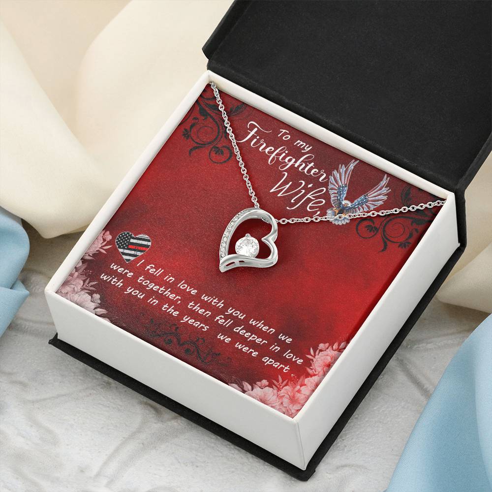 To My Firefighter Wife Necklace Forever Love Necklace