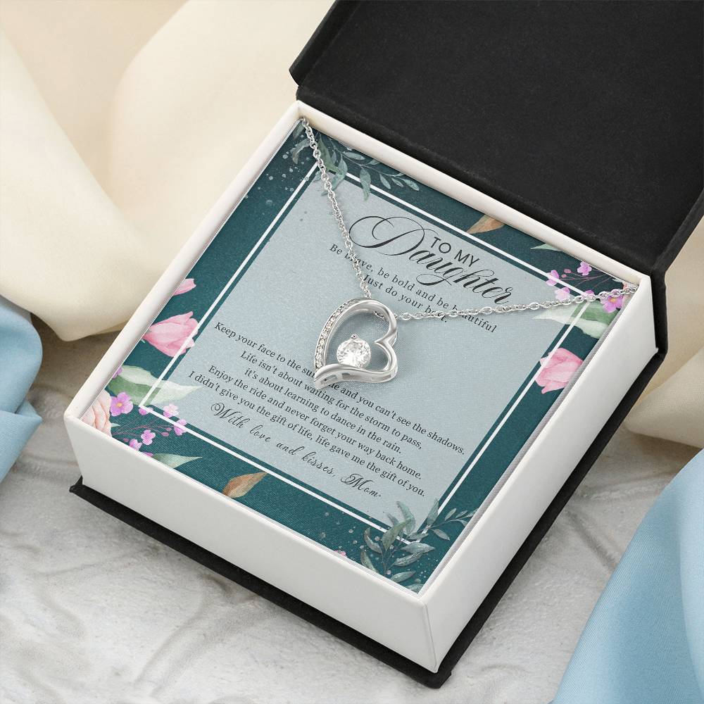 To My Daughter Forever Love Mother's Day Daughter Gift From Mom Anniversary Lovingly Mom Birthday Gift Daughter Graduation Forever Love Necklace