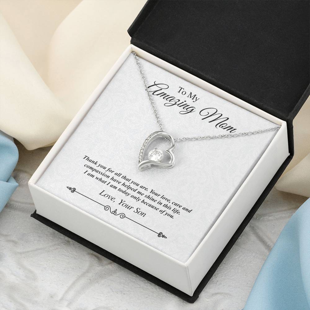 To My Amazing Mom Heart Necklace Thank You For All That 1 Forever Love Necklace