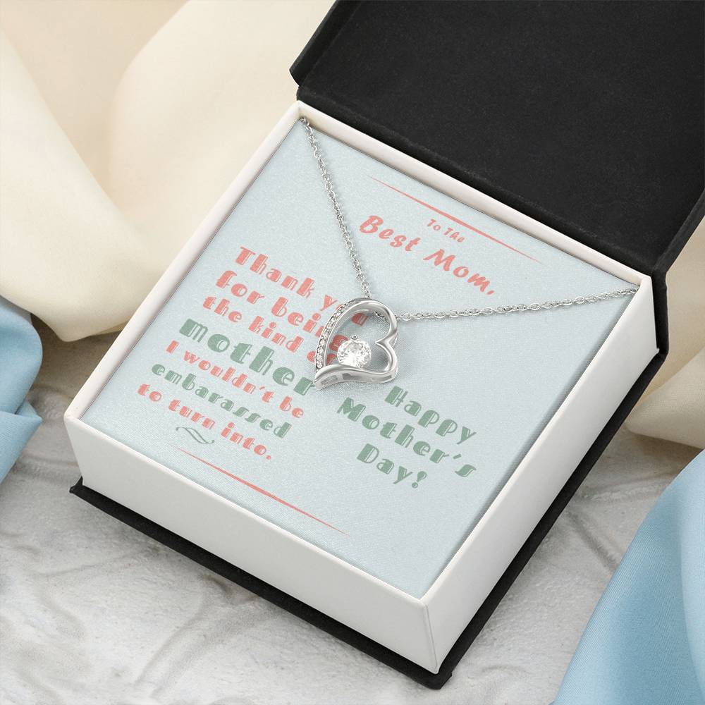 To The Best Mom Forever Love Necklace With Message Card Forever Love Necklace