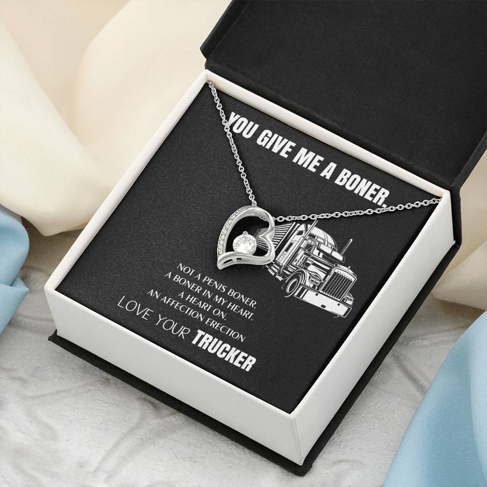 You Give Me A Heart Boner An Affection Erection Funny &amp; Sarcastic Love For Her ♥ Mature Gag Gift For Truck Drivers Wife 1 Forever Love Necklace