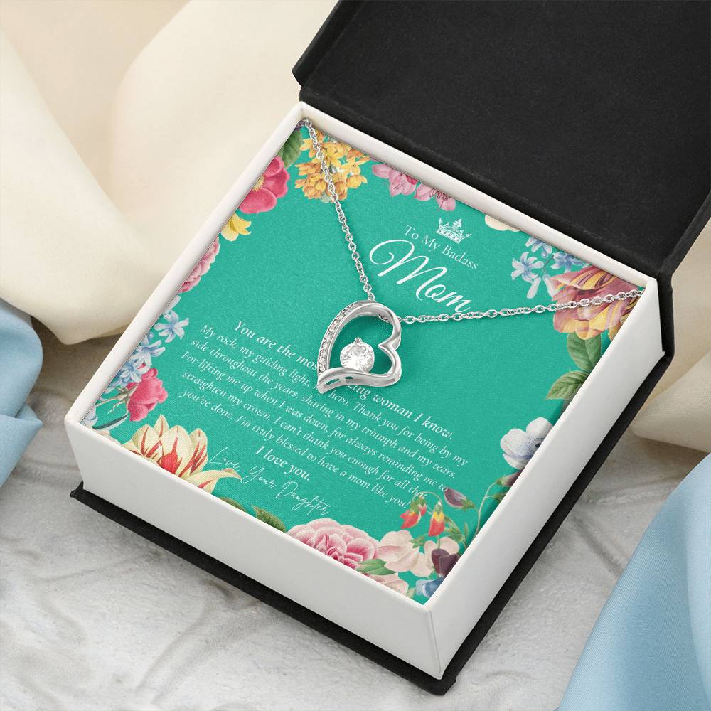 To My Badass Mom Necklace Badass Mom Gift Mother’s Day Gift Birthday Gift Gift From Daughter On Wedding Day 1 Forever Love Necklace