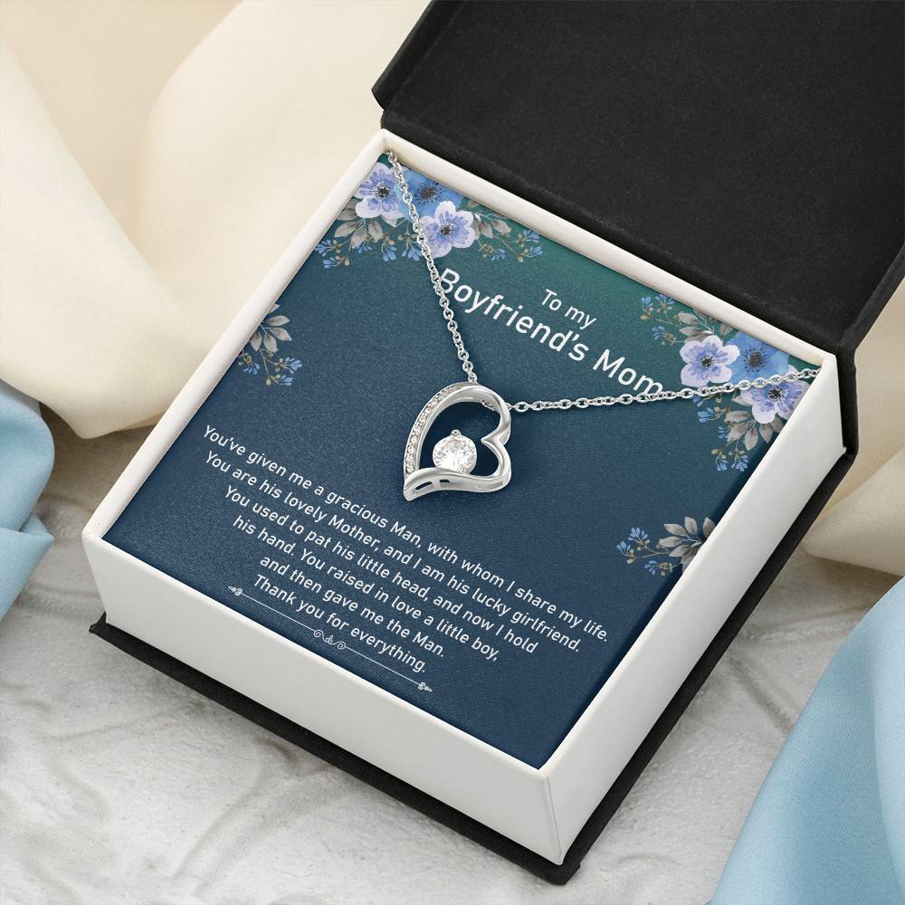 To My Boyfriend's Mom Necklace Mother In Law Jewelry Gift For Christmas Birthday & Mother's Day Forever Love Necklace