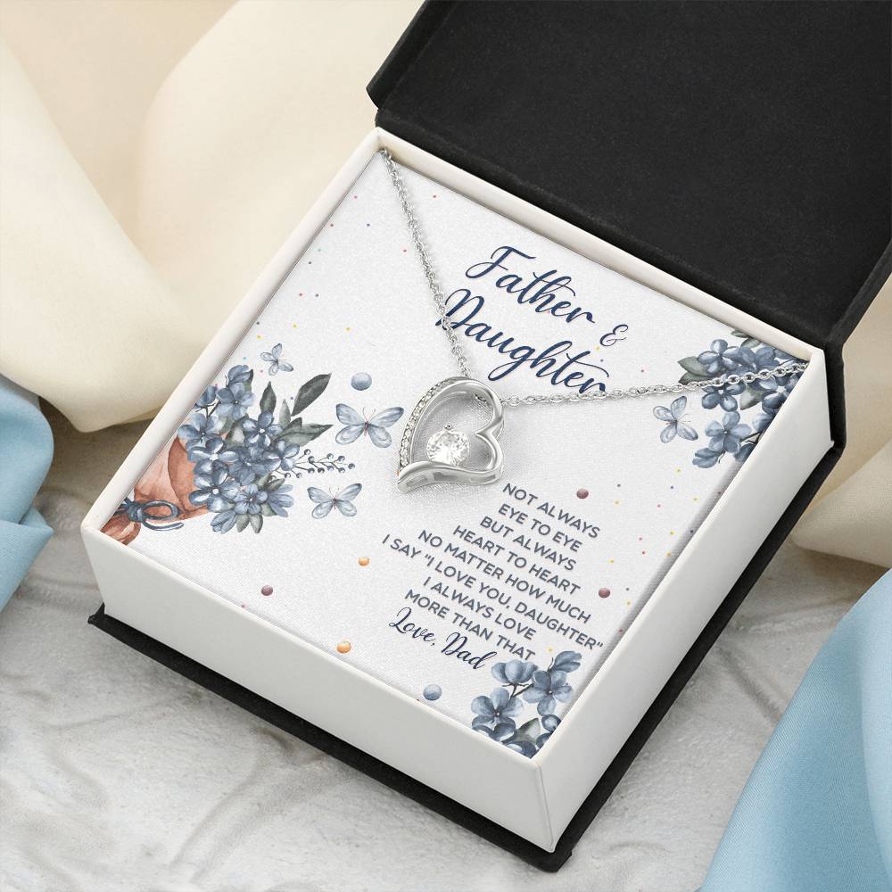 Interlocking Hearts Father And Daughter Gift For Daughter From Dad Daughter Father Necklace Daughter Gift From Dad To My Daughter Daughters Birthday Forever Love Necklace