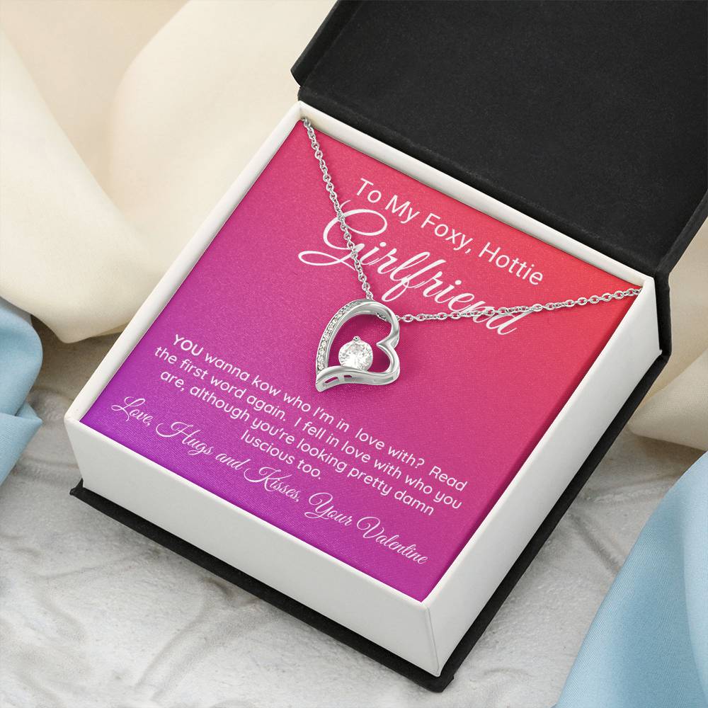 Valentine&#39;s Girlfriend Gift Heart Necklace Forever Love Necklace