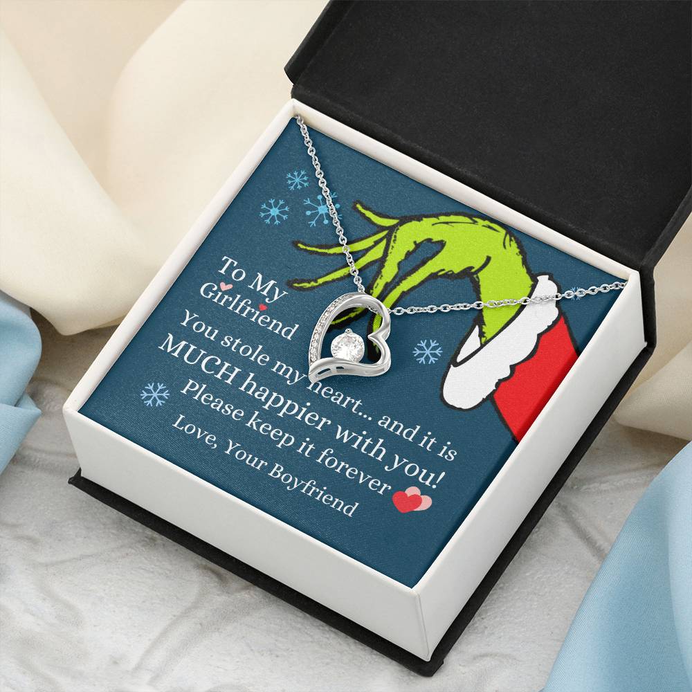 To My Girlfriend You Stole My Heart Necklace Forever Love Necklace