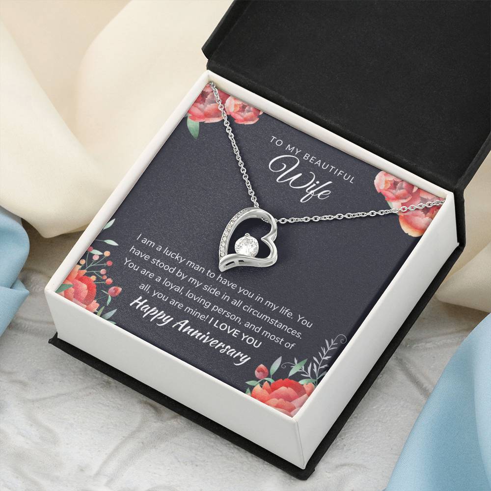 To My Beautiful Wife Anniversary Necklace Forever Love Necklace