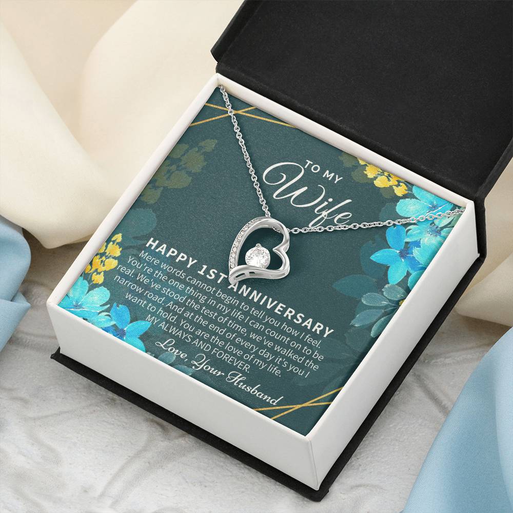 1st Anniversary Gift For Wife 1st Wedding Anniversary One Year Anniversary Gifts First Year Anniversary First Anniversary Gift For Forever Love Necklace