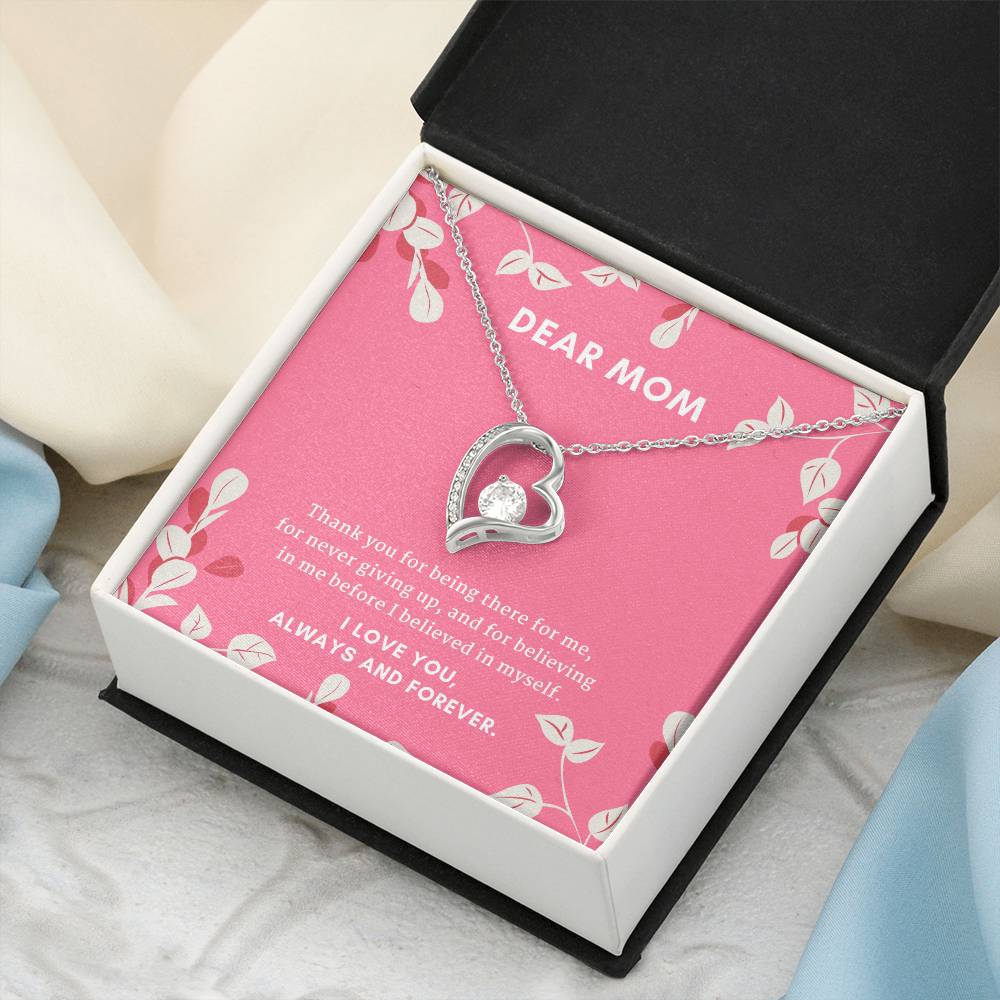 Mom I Love You Always And Forever Cubic Zirconia Heart Pendant Necklace Forever Love Necklace
