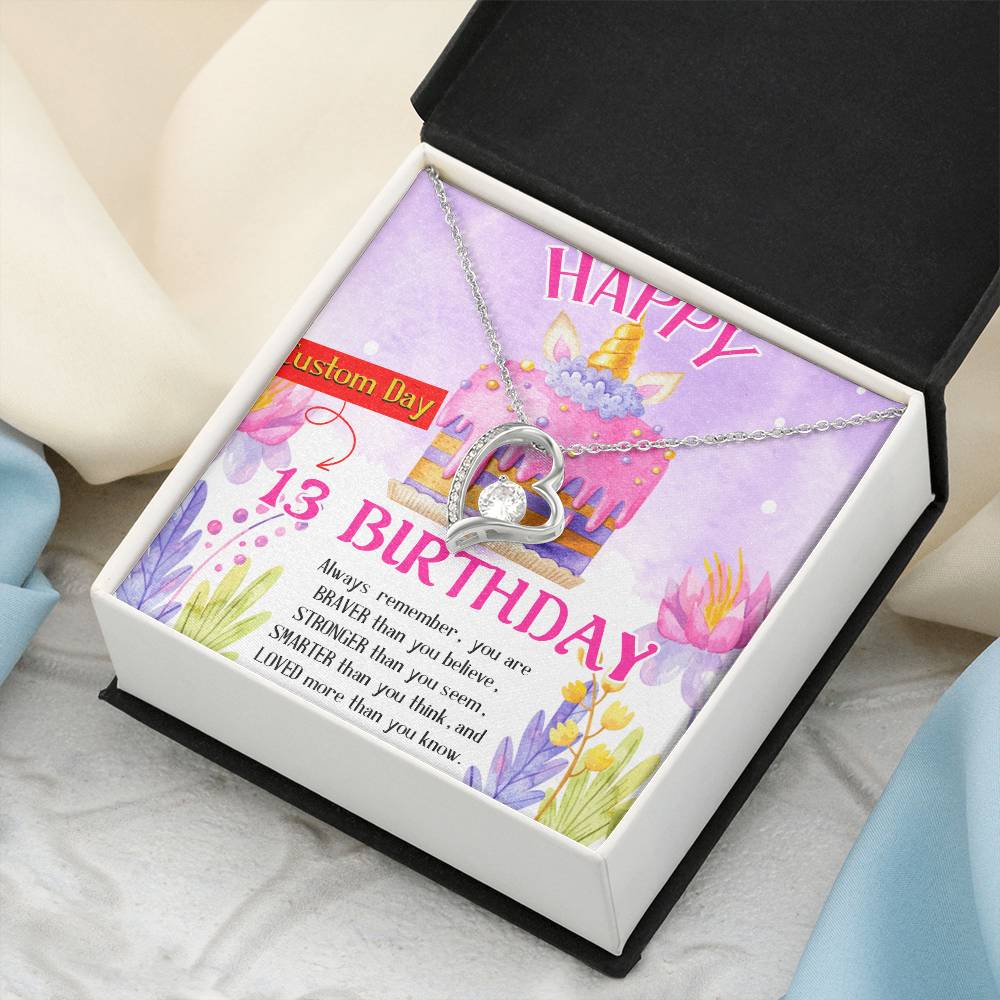 Birthday Necklace For Her Customize Birthday Necklace Birthday Necklace Pendant 13Th Birthday Necklace Gift Birthday Necklace Gift Forever Love Necklace