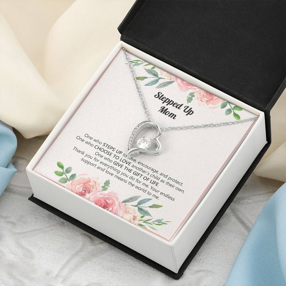 Stepped Up Mom Gift Special Message Card Custom Step Mom Necklace Gift Ss123 1 Forever Love Necklace