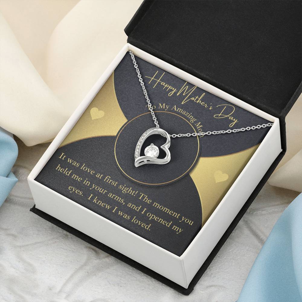 Happy Mother&#39;s Day With Message Card 1 Forever Love Necklace