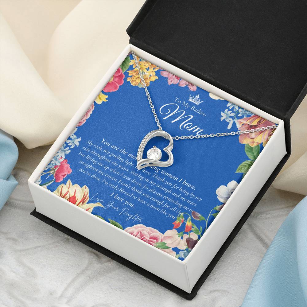 To My Badass Mom Necklace Badass Mom Gift Mother’s Day Gift Birthday Gift Gift From Daughter On Wedding Day 2 1 Forever Love Necklace