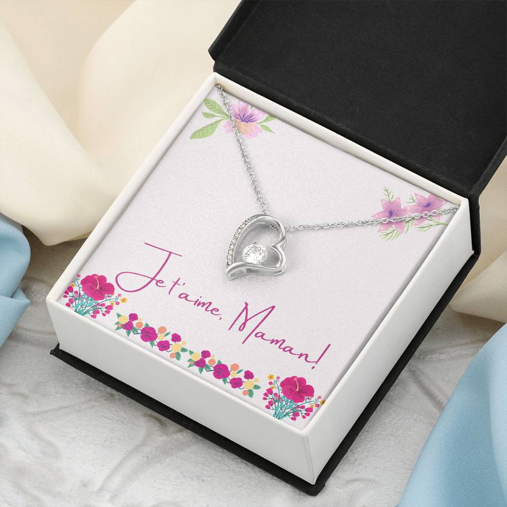 Je T&#39;aime Maman Pendentif Coeur Forever Love Necklace