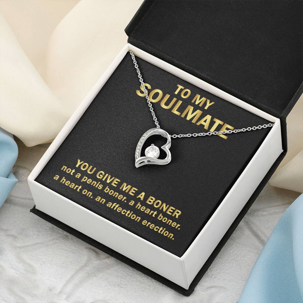 Give Me A Boner. Not A Penis Boner. Funny 🤣forever Love Necklace For Soulmate Gifts Forever Love Necklace
